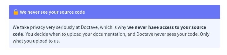 callout example from Doctave.com's documentation